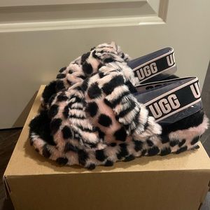 UGG Slippers Pink and Black Size 8